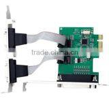 2 Port PCI-E Adapter RS-232 Serial COM & 1 Port Printer Parallel LPT Port