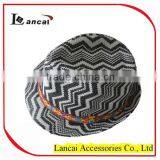 2016 Wholesale White and Black Zigzag Straw Mens' Trilby thumbnail-1