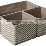 Chevron Fabric Storage, Dresser Drawer Organizer -3 Piece Set