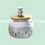 Fashion Lovely White Cute Design Customized Cookie Jars thumbnail-1