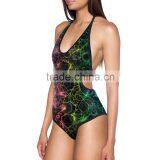 2016 Women swimsuits 3D Print Hollow Beachwear Plus Size N2-276