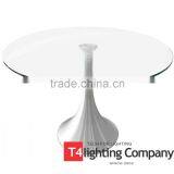 100cm Tulip Round Glass Top or Office Furniture Table Metal Legs thumbnail-2
