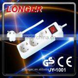 Hot Sale High Quality EU 3 Way Switch Extension Socket Power Strip GS CE 16A 220V