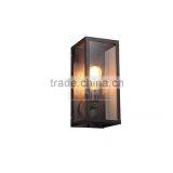 Industrial Metallic and Glass Lamp Shade Wall Sconce Box Wall Lamp thumbnail-1