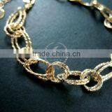 18cm 14K Light Gold Plated Brass Faceted Circle Round Oval Link Fashion DIY Bracelet Supplies 1900063 thumbnail-3