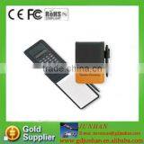 2015 Promotional Brand pu Leather Mini Notepad With Pen and Calculator