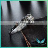 Lady's Sliver Ring 1Carat Moissanite Rings Wedding,Engagement Rings thumbnail-3