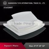 Wholesale Ceramy White Simple Design Modern Style Square Shaped Ceramic Porcelain Plates Dishes thumbnail-1