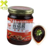Savory Mason Jar Packed 210g Hot and Spicy Taste Mushroom Sauce with HACCP and FDA Certification
