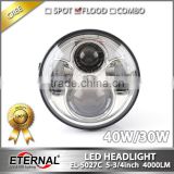 40W 5.75" LED motorcycle headlight Harley projector headlight dual beam light H4 for Harley universal headlamp replacement kit