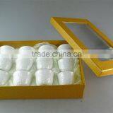 White Ceramic Tea Cup With Flower Embossing and Golden Line for Wholesale 12 Pcs per Set,with Color Box.good Quality thumbnail-1