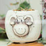 Mini White Zodiac Animal Decorative Succulent Ceramic Flower Pots thumbnail-2