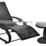 PE Rattan Sun Lounger and Table / Sun Bed / Beach Chair