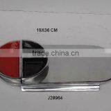 Cast Aluminium Enamel Bowl in Shinny Polish With Black and Red Enamel