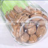 Set 3 Clear Round Large Glass Storage Jars With Green PP Lid thumbnail-4