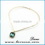 Elegant Statement Cheap Synthetic Gemstone Necklace thumbnail-3