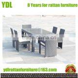 Youdeli Outdoor Round Rattan 6 Chair Garden Dining Set thumbnail-1