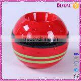 Handmade Ceramic Red Round Christmas Candle Holder thumbnail-3