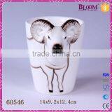Animal Shape White Custom Ceramic Mug no Handle thumbnail-2