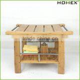 Bamboo Shower Seat Bench Bathroom Spa Bath Stool Homex BSCI/Factory thumbnail-6