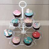 Powder Coated Metal Wire White 2-tier Round Shape Wire Cupcake Stand-cake Tools-hold 12 Cups of Cake thumbnail-4