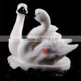 White Marble Swan Sculpture thumbnail-1