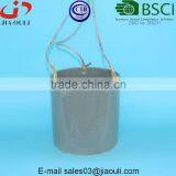 Glazed Grey Hemp Rope Hanging Ceramic Planter Pot thumbnail-2