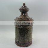 Old-aged Ceramic Pillar Candle Holder thumbnail-1