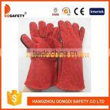 DDSAFETY 2017 Red Cow Split Welder Gloves With Lining And Palm thumbnail-1