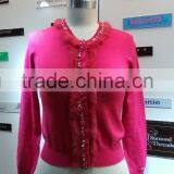 2014 Ladies Knitted Sweater,cardigan With Manual Nail Bead thumbnail-1