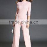 High Quality Solid Asymmetrical Tops With Long Loose Pants 2016 Autumn Fashionable thumbnail-2
