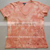 Latest Design High End Quality Tie Dyed Cotton Ladies T-shirt thumbnail-1
