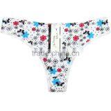 Flower Printing Underwear Breathable Cotton T-back Sexy Thong thumbnail-5