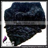 CX-D-66G Genuine Rex Rabbit Fur Natural Color Decorative Blanket Home Fur Rug thumbnail-4