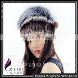 CX-C-244A Ladies Fashion Factory Direct Sale Knitted Rex Rabbit Fur Hat thumbnail-2