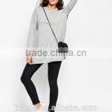 Latest Women Longline Side Splits Crewneck Plain Sweatshirt Wholesale thumbnail-2