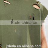 Customize Men Cheap 100% Cotton Super Oversized Jersey T-shirt With Distressing and Curved Hem thumbnail-3