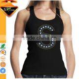 Wholesale Black Bride Rhinestone Transfer Iron-on Tank Tops Custom Weight Fabric thumbnail-5