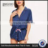 MGOO 2017 New Arrival Custom Satin Silk Pyjamas Logo Embroidered Back Long Sleeves Sleepwear Sets Ladies thumbnail-1