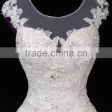 2017 Hot Sale Bridal Wedding Dress Bridal Gown Zipper Chiffon Sleeveless Prom Wedding Dress Mermaid Lace Wedding Dress F13501 thumbnail-3