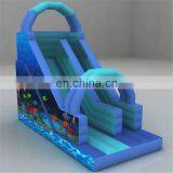 Ocean Theme Double Lane Commercial Inflatable Outdoor Water Slide Board With Accessories For Kids And Adult