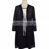 Stripe Jacquard Mesh See-Throught Old Women Long Cardigan Guangzhou Factory thumbnail-4