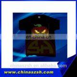 100% Cotton Flashing Colorful China LED T-shirt for Promotion