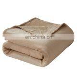 100%Polyester Solid Camel Color Plain Dyed Plush Fleece Throw Blanket in Bulk thumbnail-2