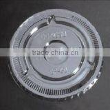 90mm Crystal Clear Disposable PET/plastic Flat Lid for Various Paper Cup, Plastic Cup With Straw Cross thumbnail-1