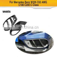 Carbon Fiber Front Bumper Air Vents Trim Mesh Grill Frame for Mercedes Benz W205 C63 AMG C180 C200 C Class 2015-2018 thumbnail-2