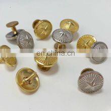 Customized Spear Logo Five Star Police Metal Brass Military Screw School Uniform Button/Botones