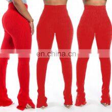 Wholesale Custom Women's Trousers New Fashion Western Style Casual Super Stretch One Piece Pants Velvet Strip Chlorine Fiber thumbnail-3