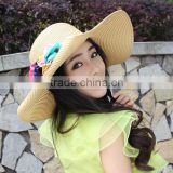 C67511A Korea style vacation sun hat beach hats folding sun hat for girls