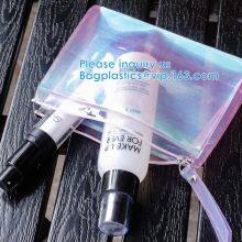 Biodegradable Custom Logo Travel Vinyl Waterproof Beach Zipper Cosmetic Bag TPU PVC Toilet Wash Bag thumbnail-5